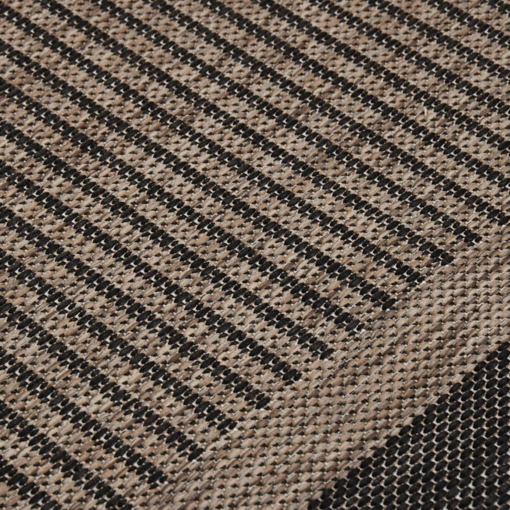 Tapis d'extérieur tissé plat 200x280 cm Marron foncé