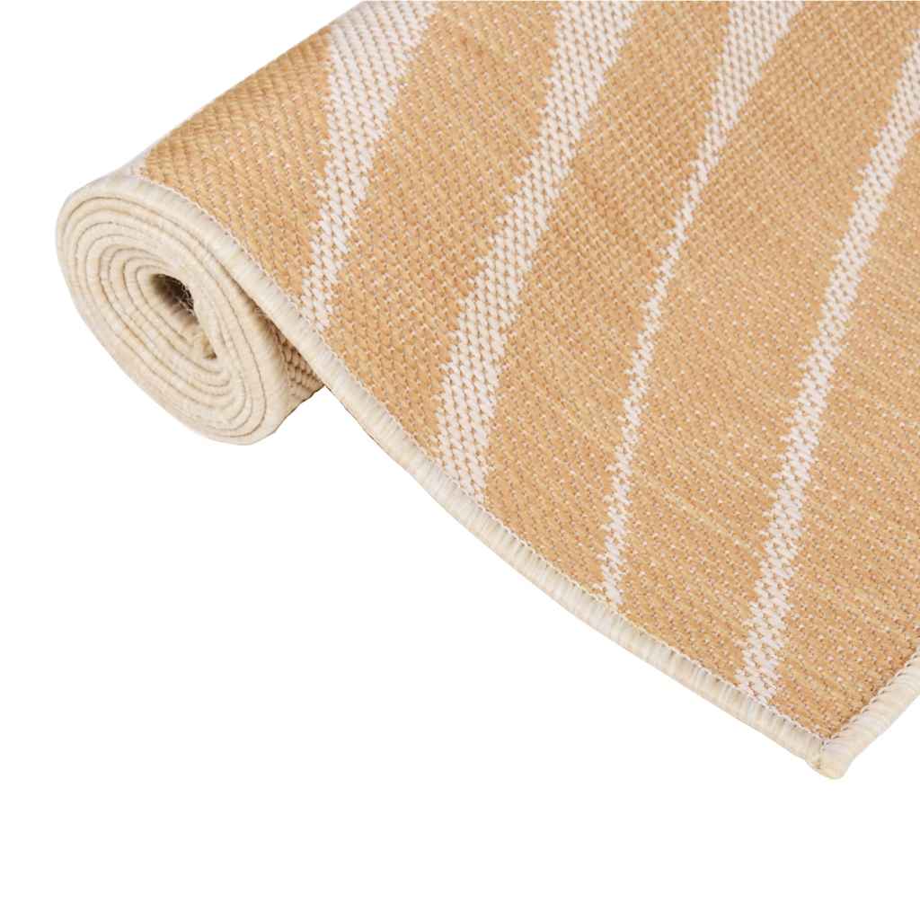 Tapis d'extérieur tissage plat 100x200 cm motif feuille