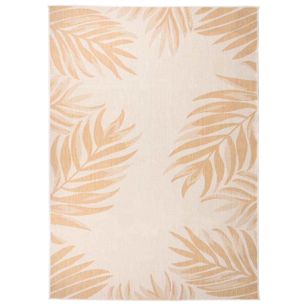 Tapis d'extérieur tissé plat 120x170 cm motif feuille