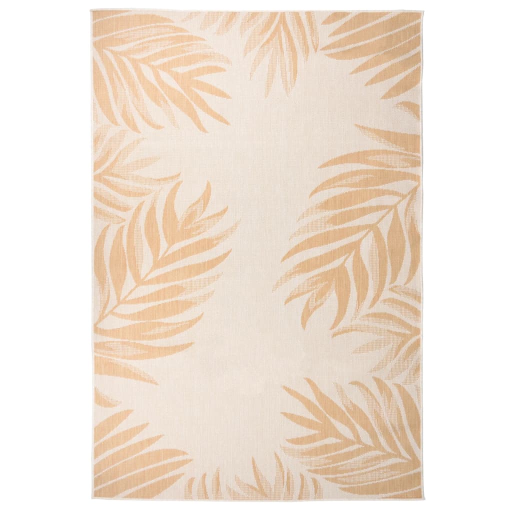 Tapis d'extérieur plat tissé 160x230 cm motif feuille