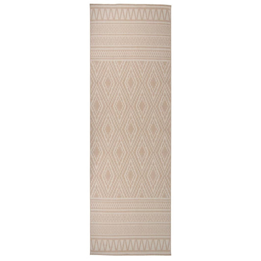 Outdoor Flatweave Rug 80x250 cm Brown Striped