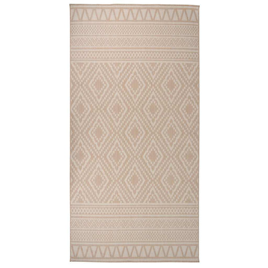 Outdoor Rug Flatweave 100x200 cm Brown Striped