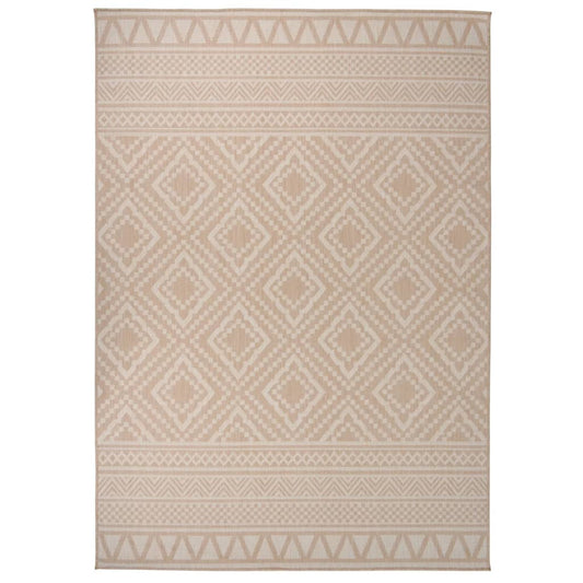 Outdoor Rug Flatweave 140x200 cm Brown Striped