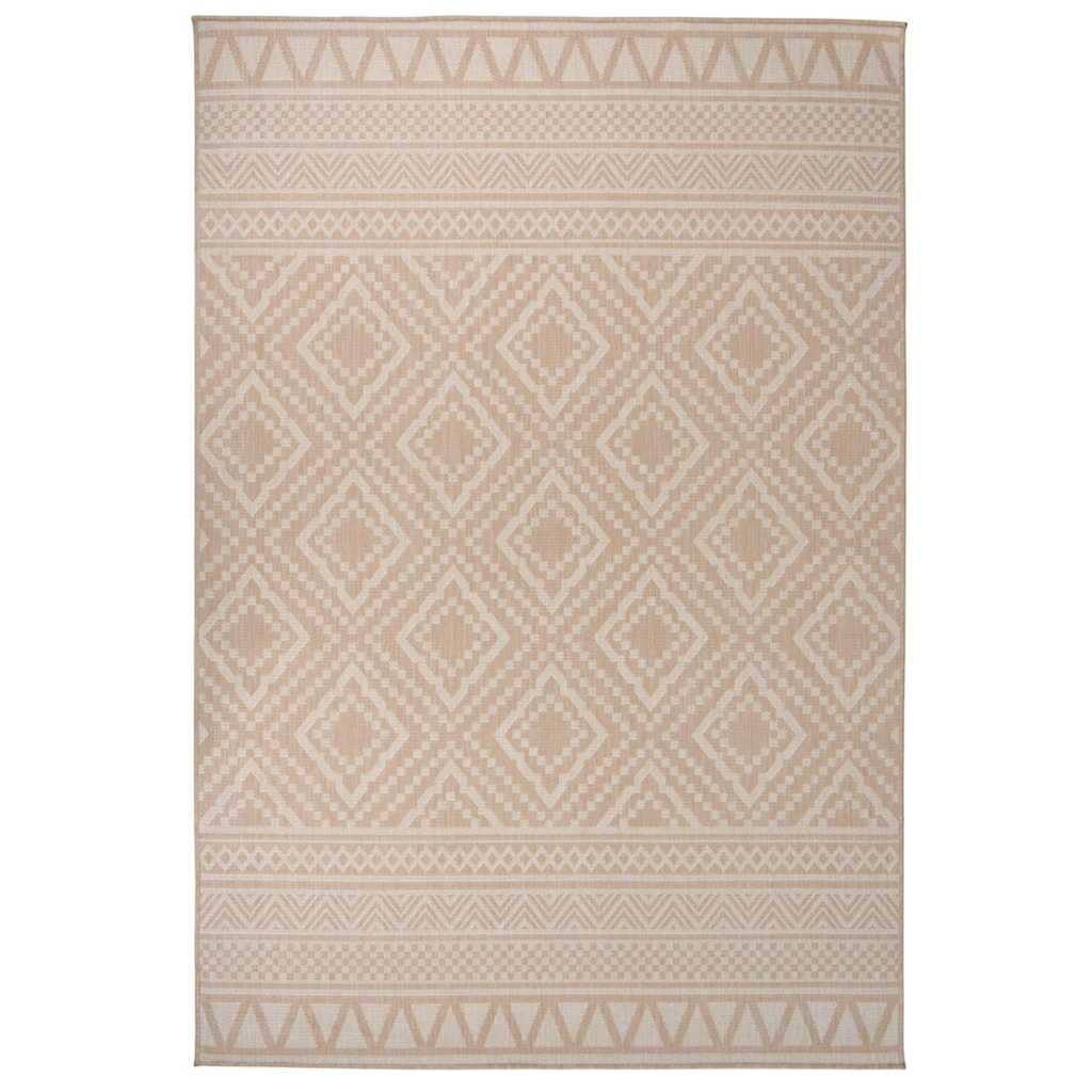 Tapis d'extérieur tissé plat 160x230 cm Marron rayé