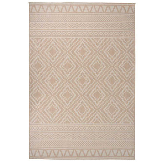 Outdoor Flatweave Rug 160x230 cm Brown Striped
