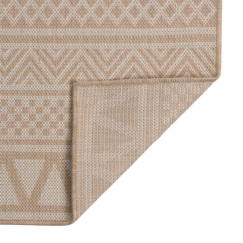 Tapis d'extérieur tissé plat 160x230 cm Marron rayé
