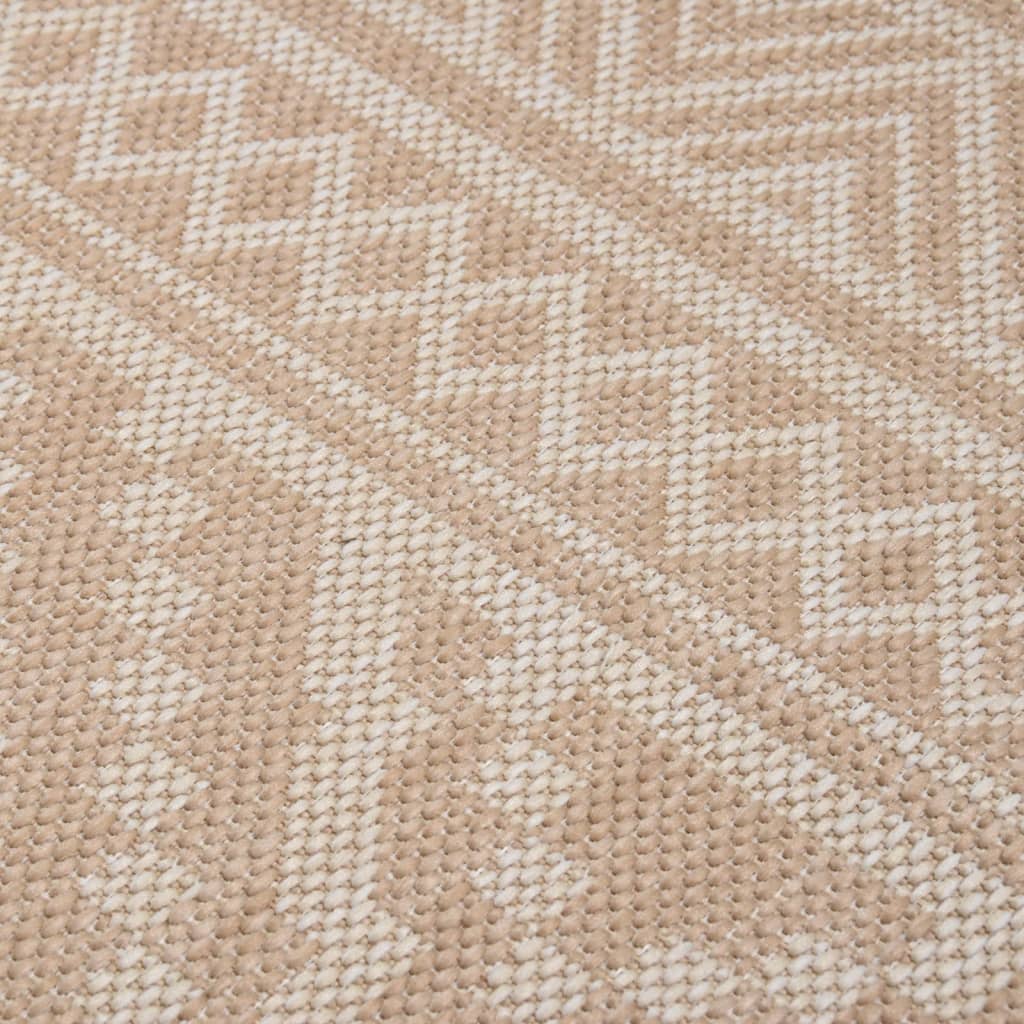 Tapis d'extérieur tissé plat 160x230 cm Marron rayé