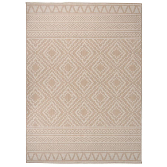 Outdoor Flat-weave Rug 200x280 cm Brown Striped