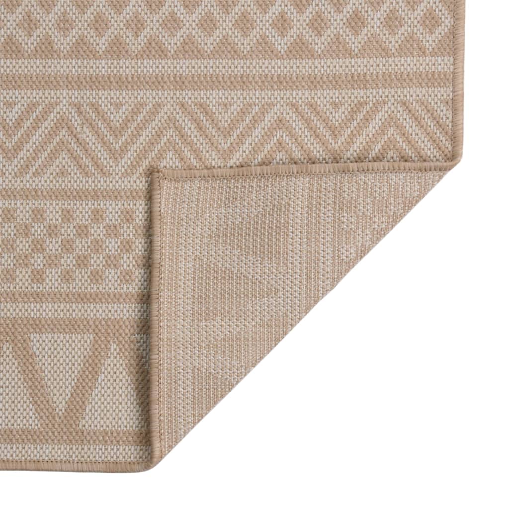 Tapis d'extérieur tissé plat 200x280 cm marron rayé