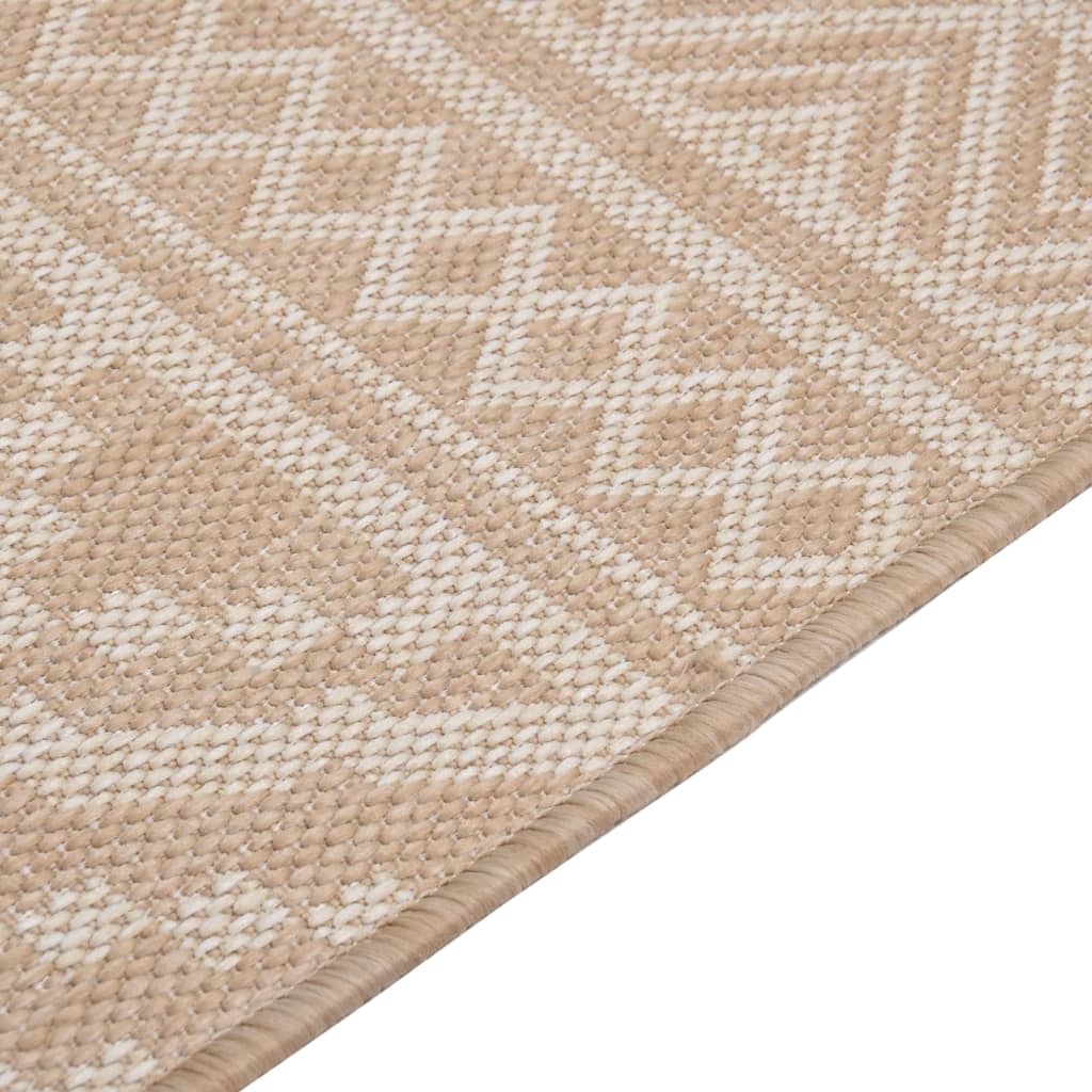 Tapis d'extérieur tissé plat 200x280 cm marron rayé