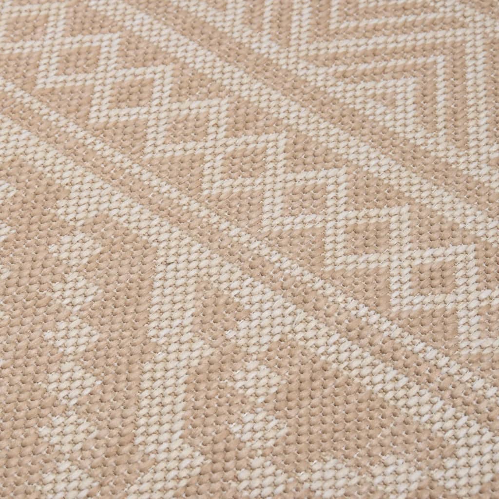 Tapis d'extérieur tissé plat 200x280 cm marron rayé
