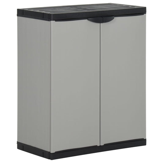 Grey and Black Rubbish Bin Storage 68x40x85 cm PP