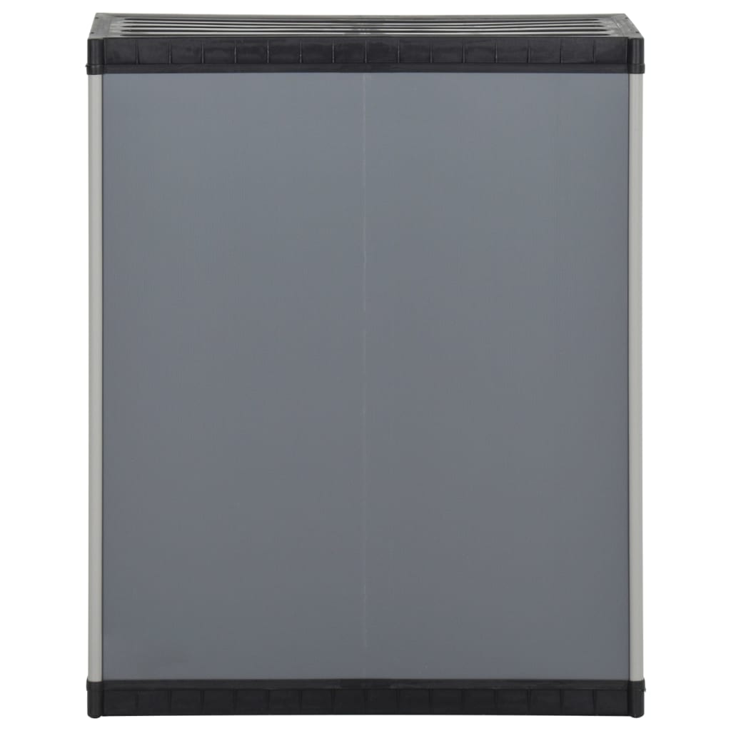 Mülltonnenbox Grau und Schwarz 68x40x85 cm PP