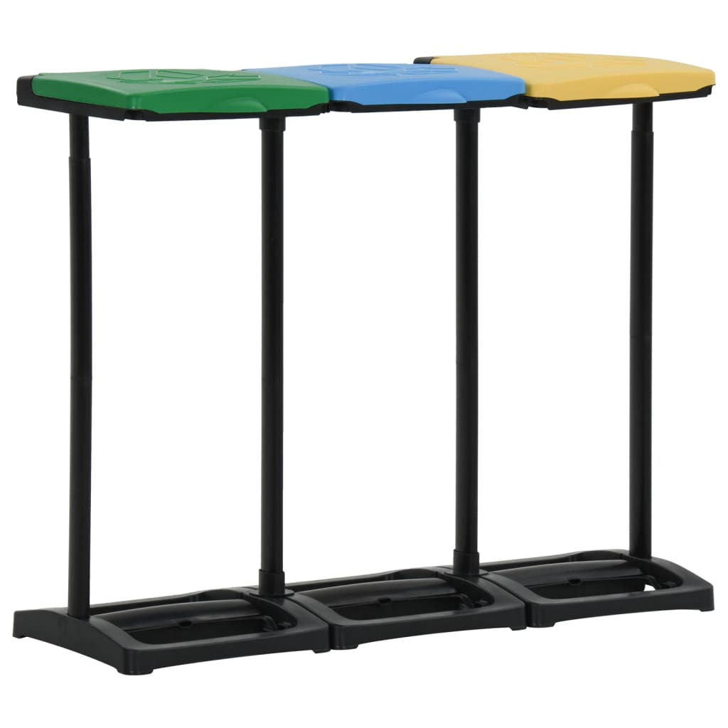 Support de sac poubelle avec couvercle 240-330 L Multicolore PP