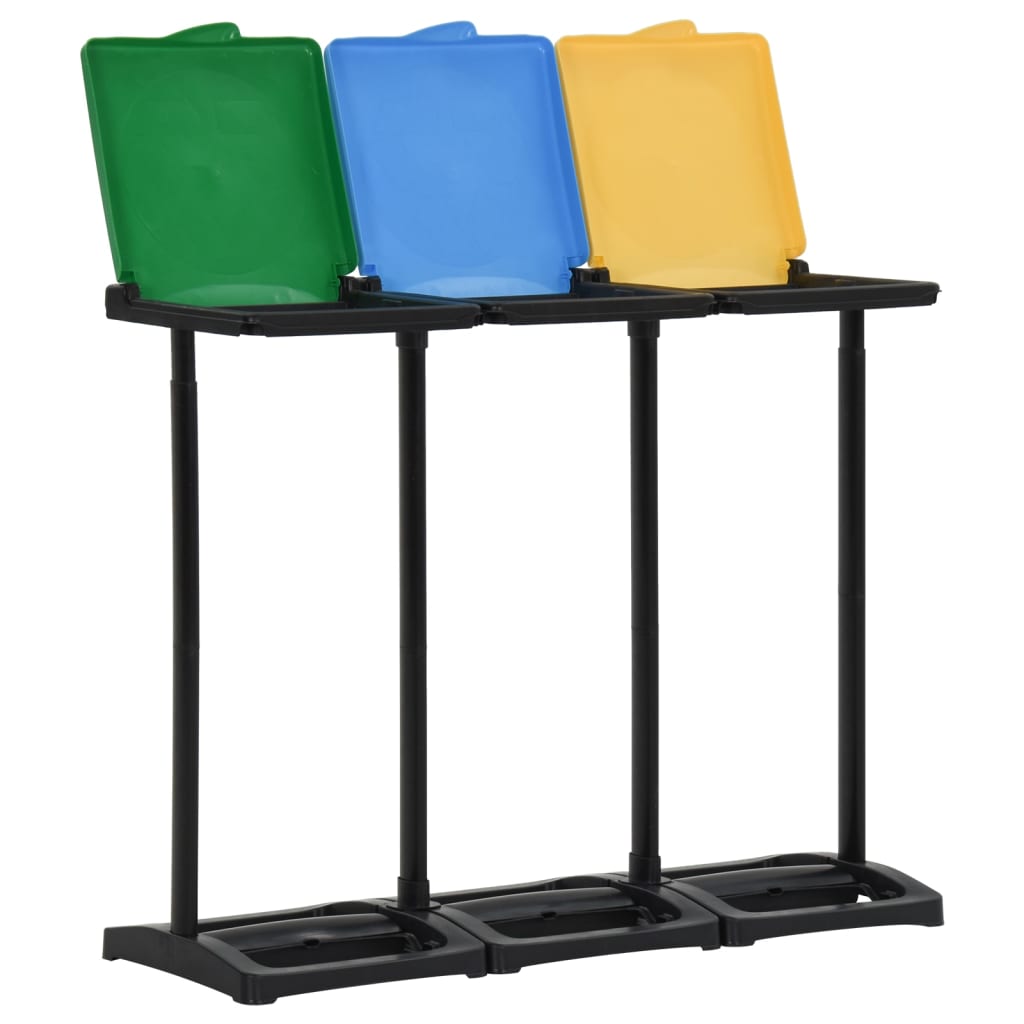 Support de sac poubelle avec couvercle 240-330 L Multicolore PP