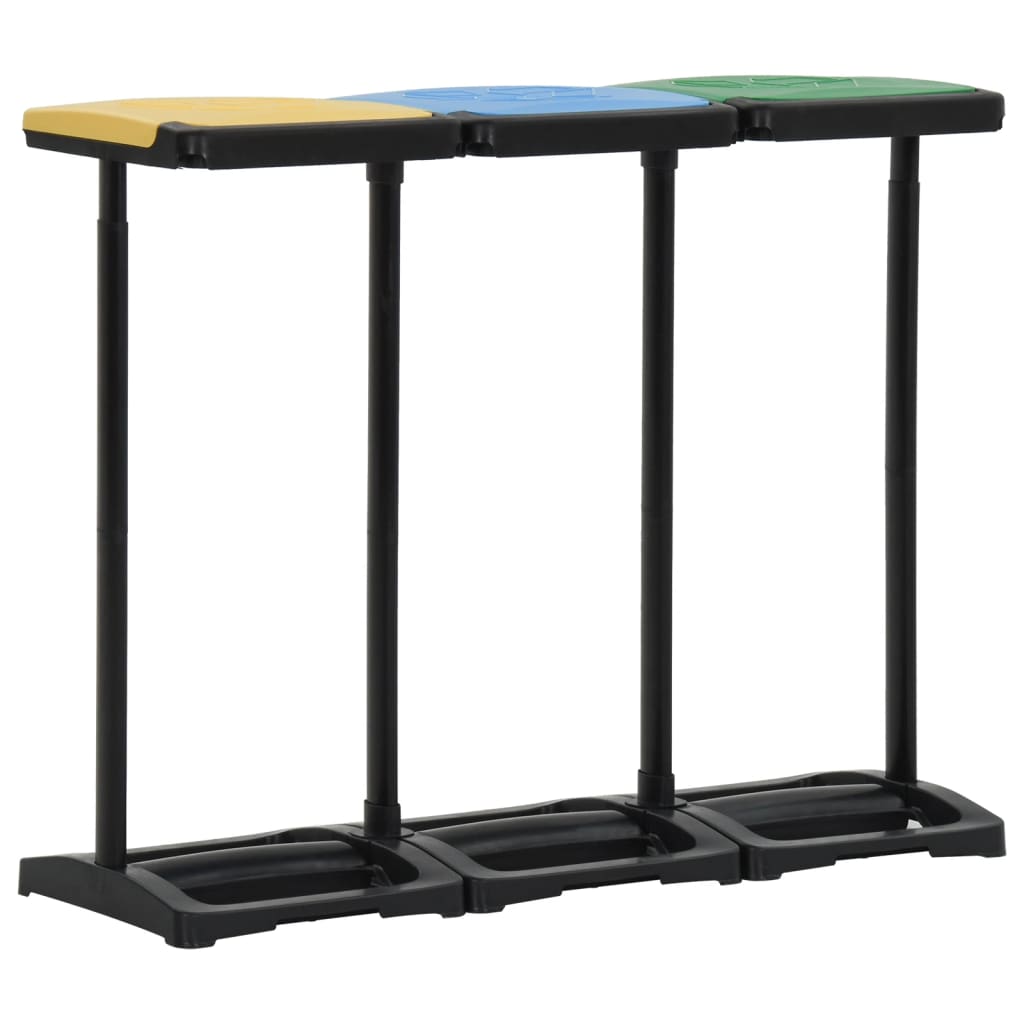 Support de sac poubelle avec couvercle 240-330 L Multicolore PP