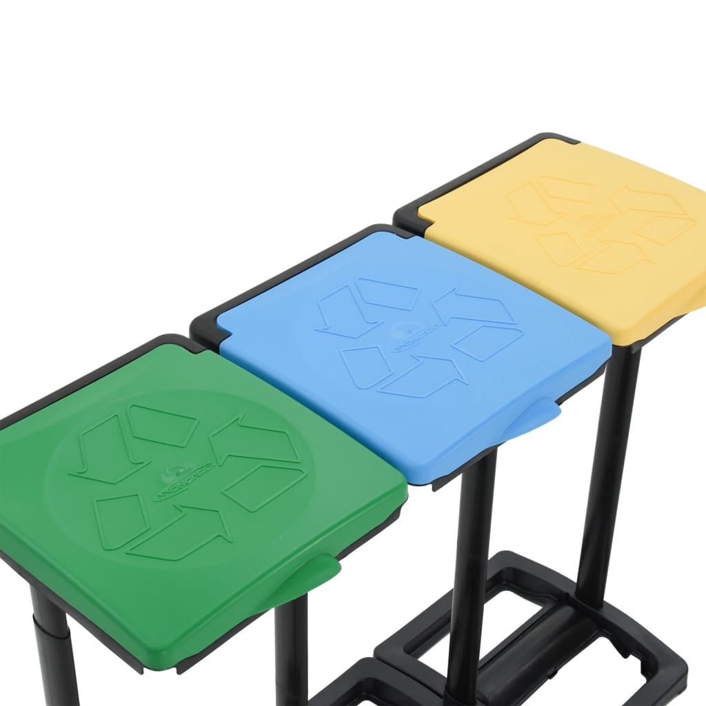 Support de sac poubelle avec couvercle 240-330 L Multicolore PP