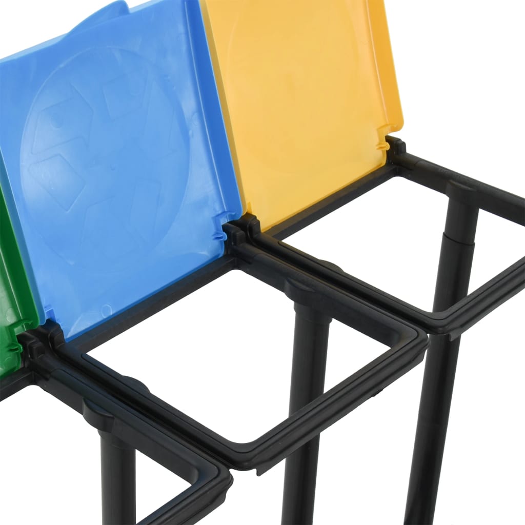 Support de sac poubelle avec couvercle 240-330 L Multicolore PP