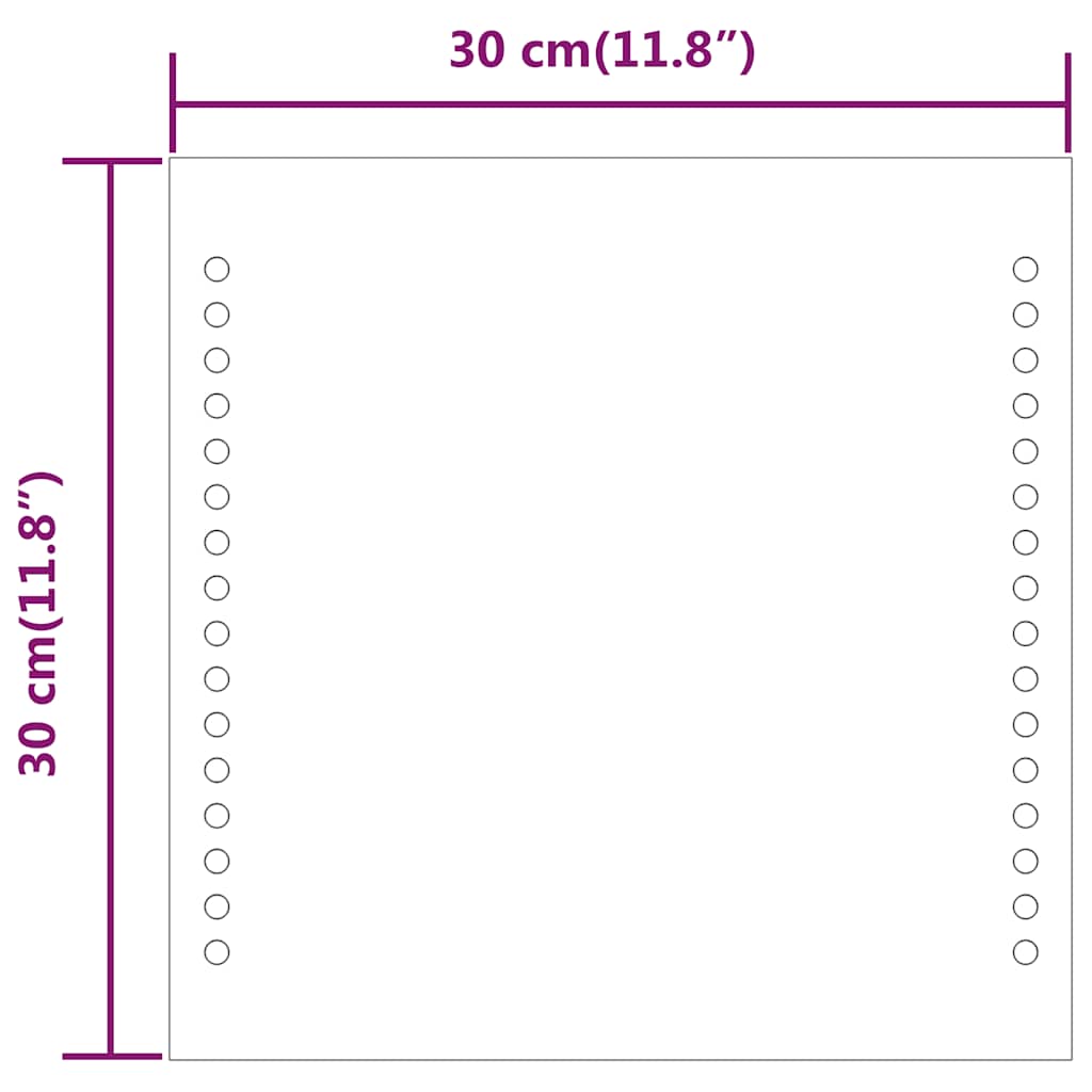 Miroir de salle de bain LED 30x30 cm
