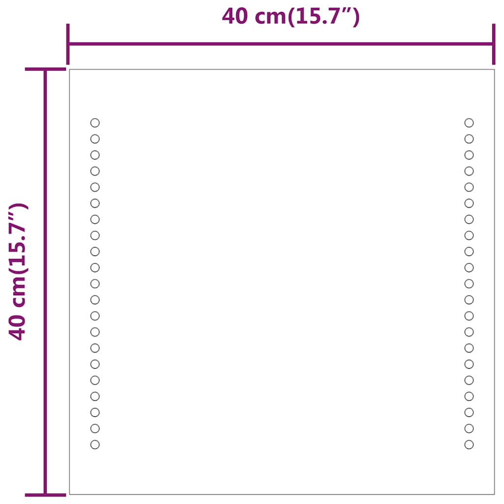Miroir de salle de bain LED 40x40 cm