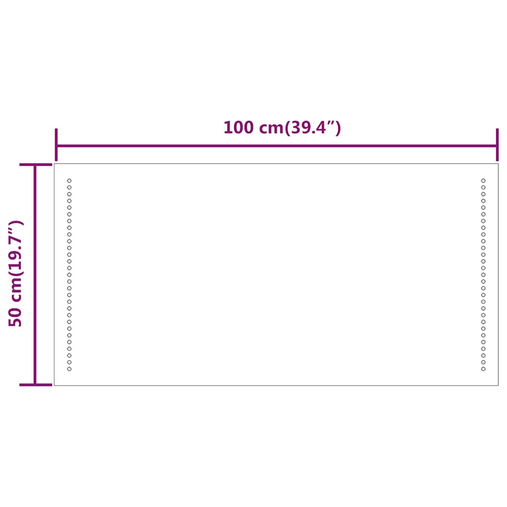 Miroir de salle de bain LED 100x50 cm