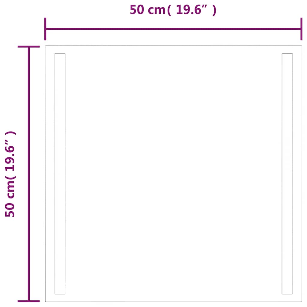 Miroir de salle de bain LED 50x50 cm