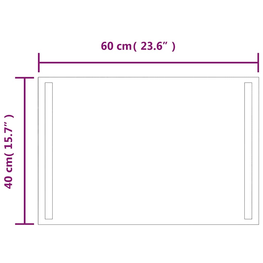 Miroir de salle de bain LED 60x40 cm
