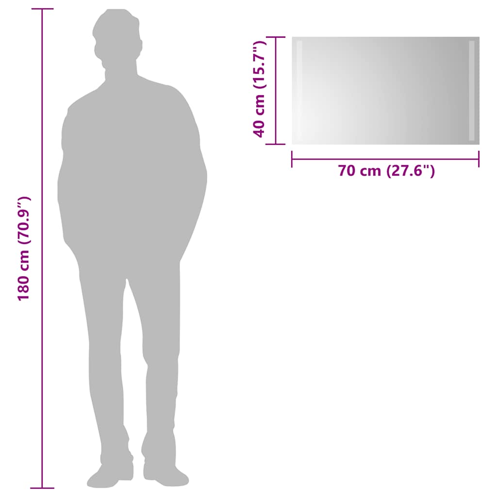 Miroir de salle de bain LED 70x40 cm