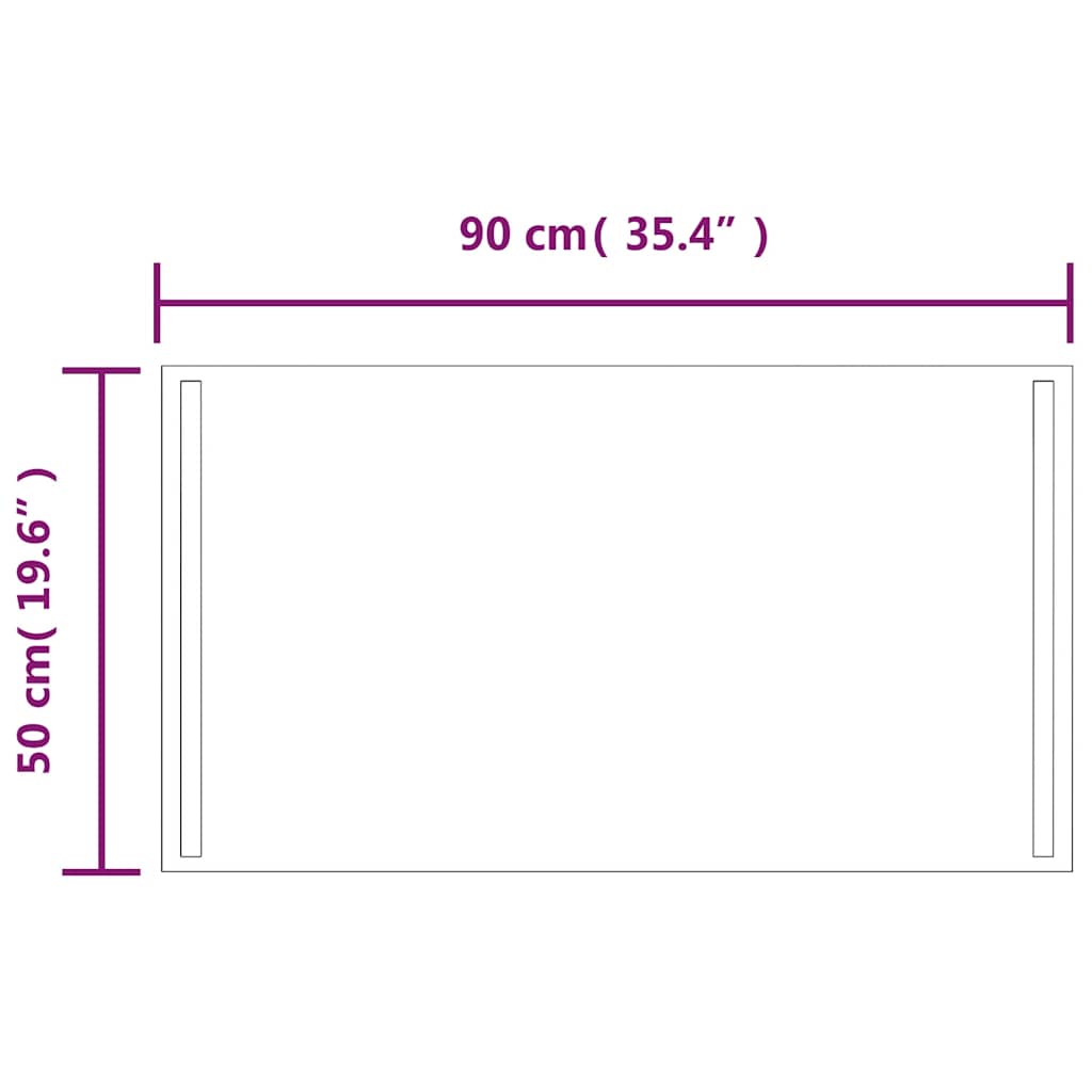 Miroir de salle de bain LED 90x50 cm