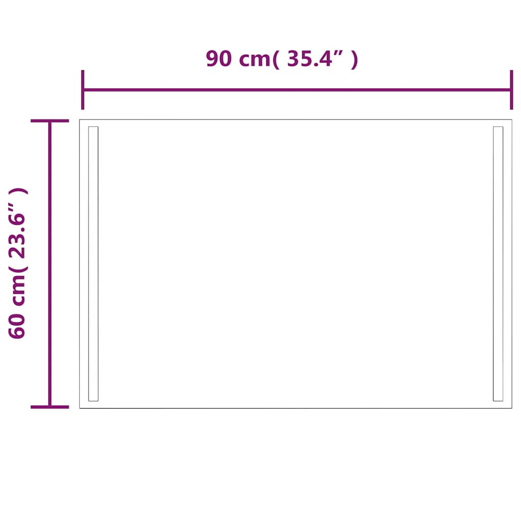 Miroir de salle de bain LED 90x60 cm