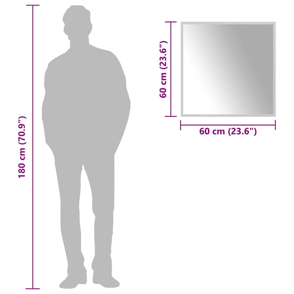 Miroir de salle de bain LED 60x60 cm