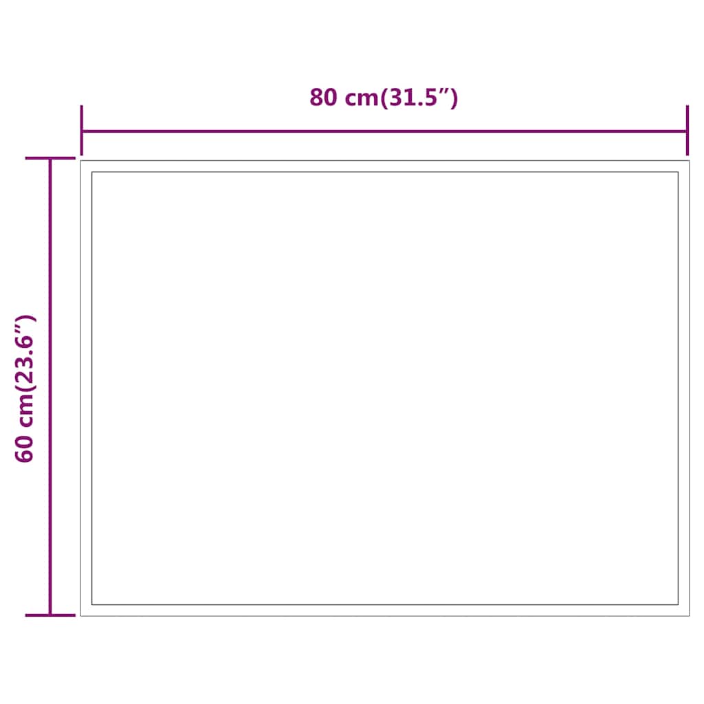 Miroir de salle de bain LED 80x60 cm
