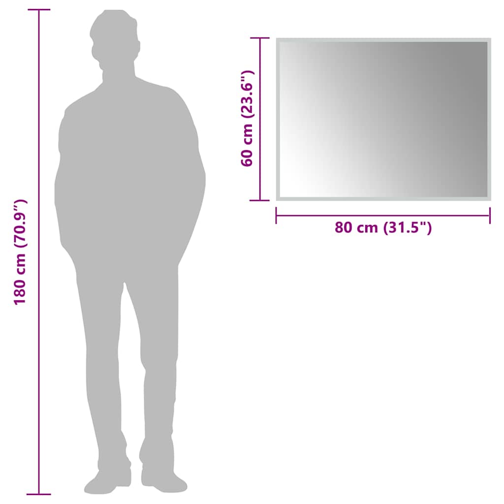 Miroir de salle de bain LED 80x60 cm