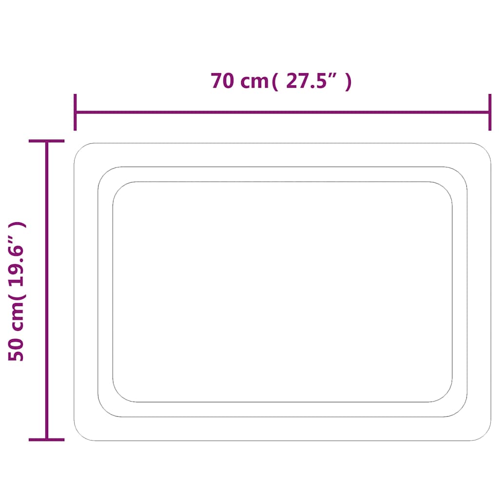 Miroir de salle de bain LED 70x50 cm
