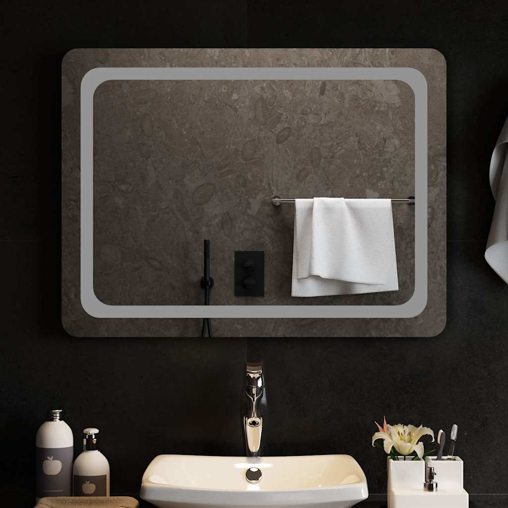 Miroir de salle de bain LED 80x60 cm