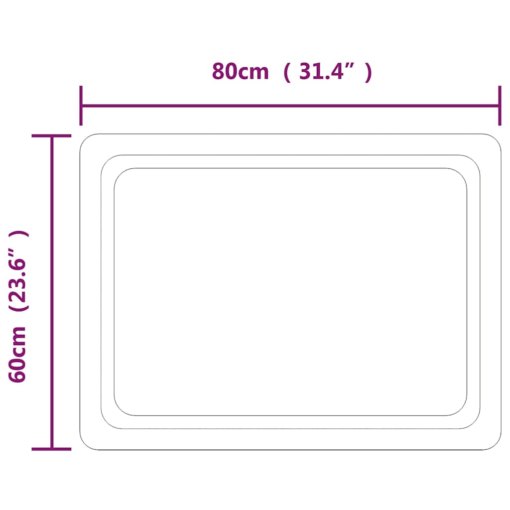 Miroir de salle de bain LED 80x60 cm