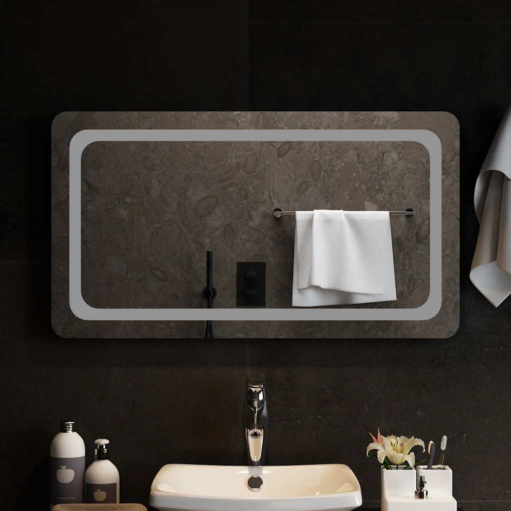Miroir de salle de bain LED 90x50 cm