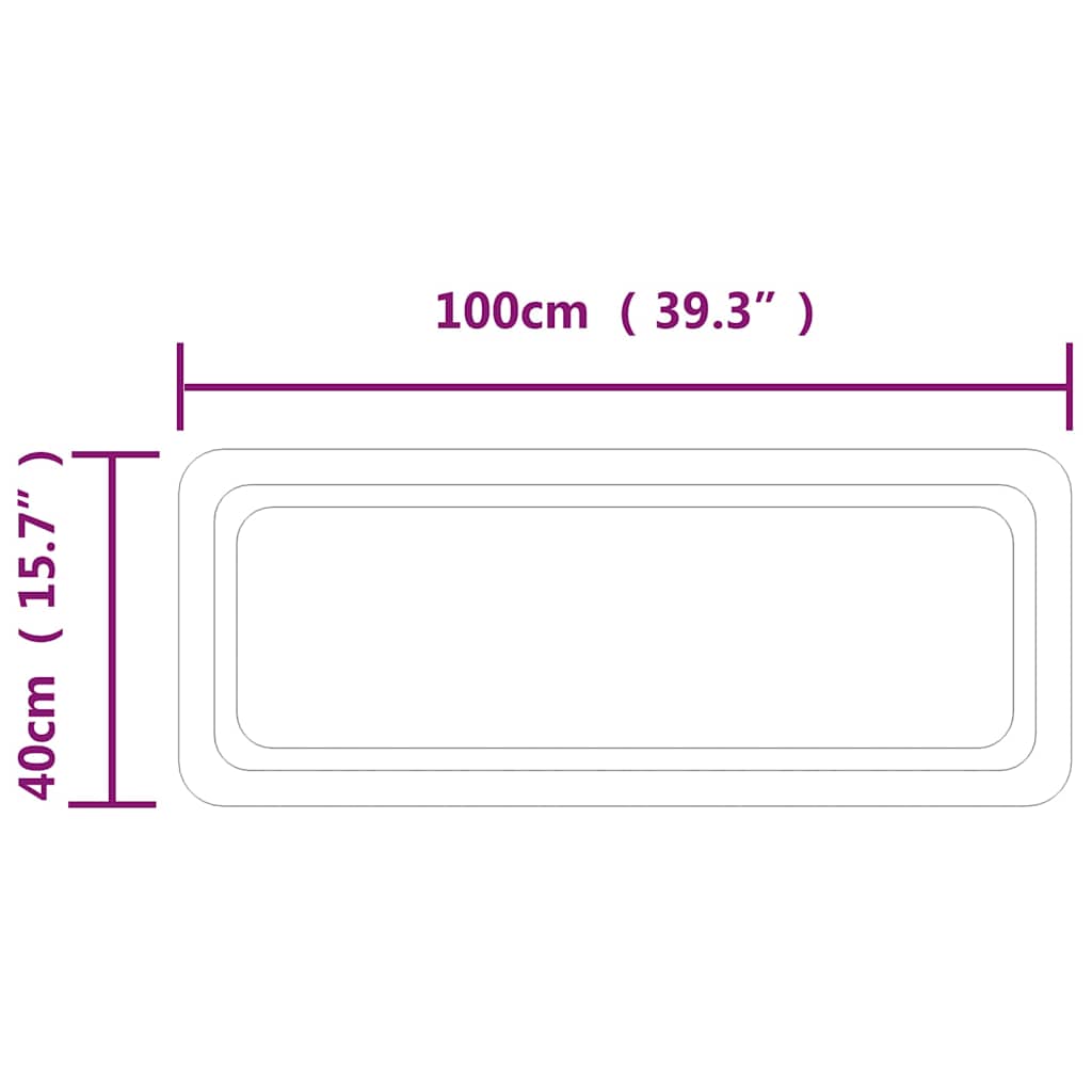 Miroir de salle de bain LED 100x40 cm