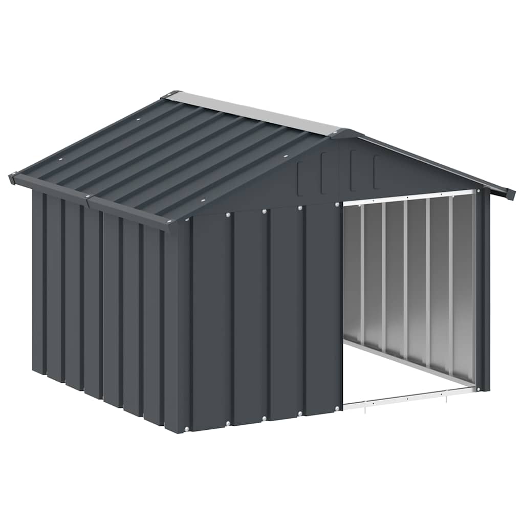 Hundehütte Anthrazit 116,5x103x81,5 cm Verzinkter Stahl