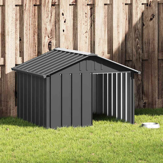 Hundehütte Anthrazit 116,5x103x81,5 cm Verzinkter Stahl