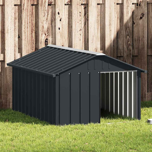 Hundehütte Anthrazit 116,5x153x81,5 cm Verzinkter Stahl
