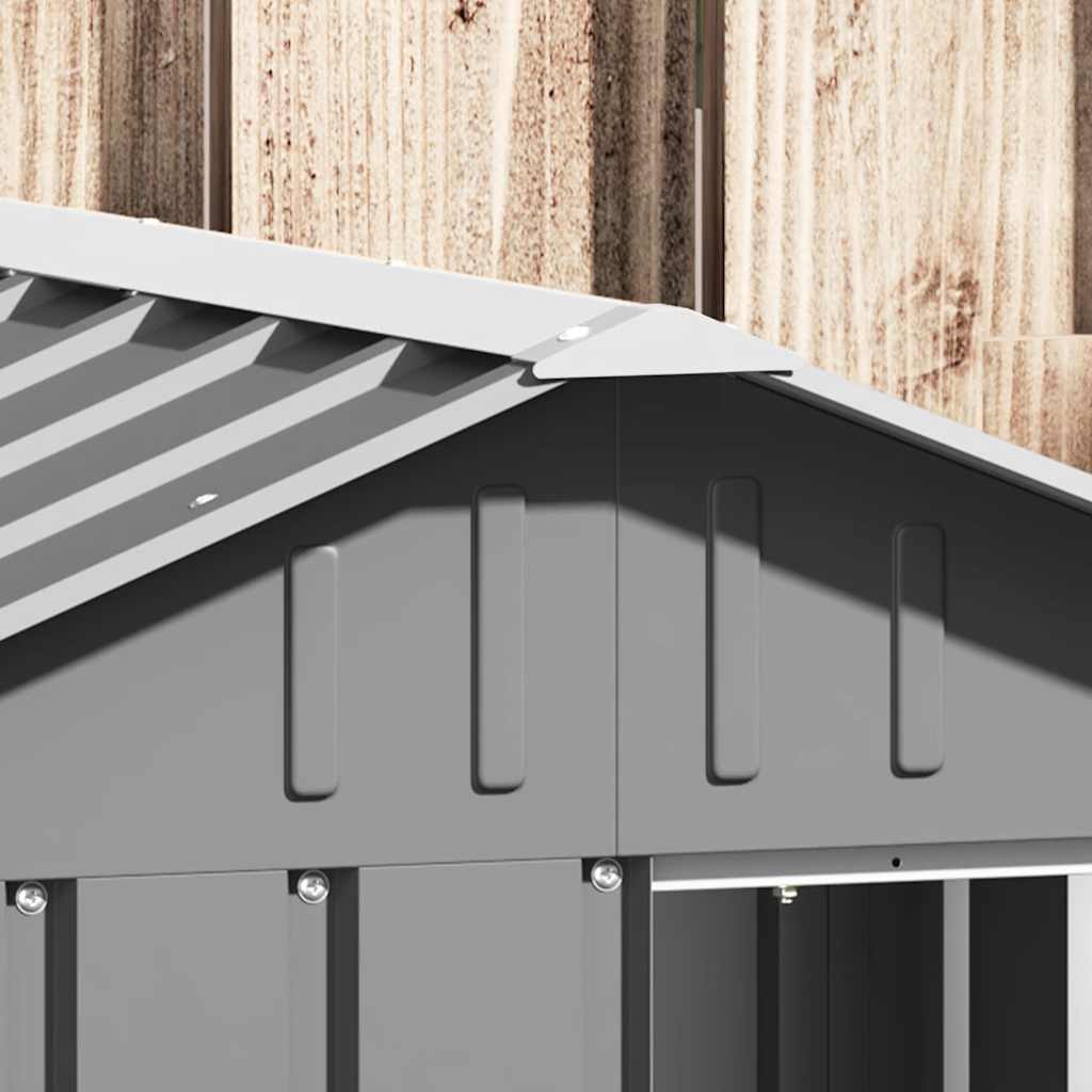 Hundehütte Grau 116,5x103x81,5 cm Verzinkter Stahl