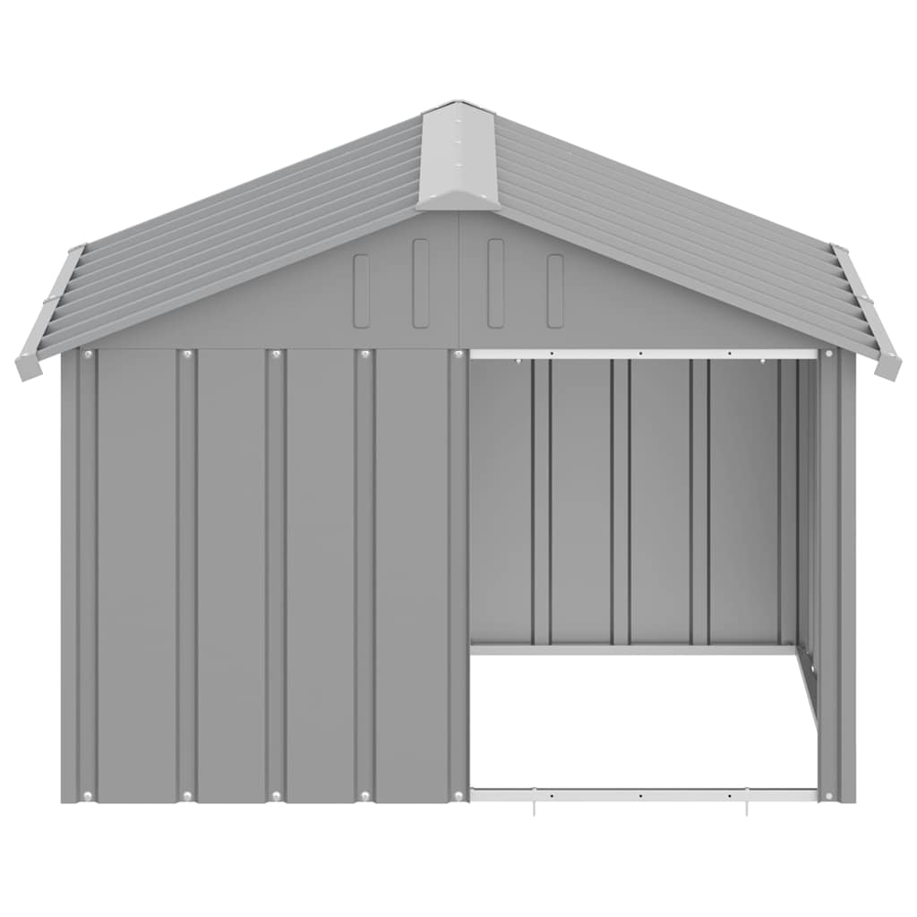 Hundehütte Grau 116,5x103x81,5 cm Verzinkter Stahl
