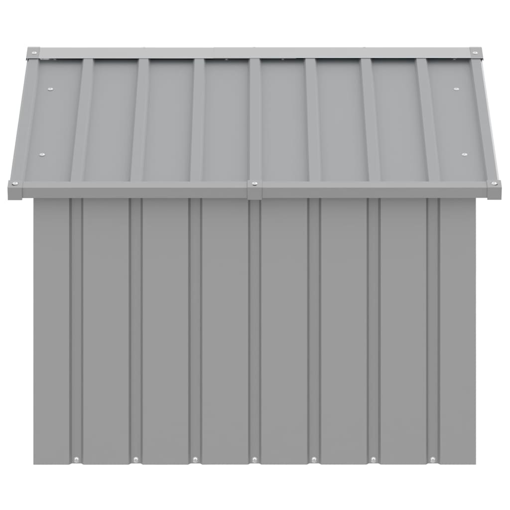 Hundehütte Grau 116,5x103x81,5 cm Verzinkter Stahl