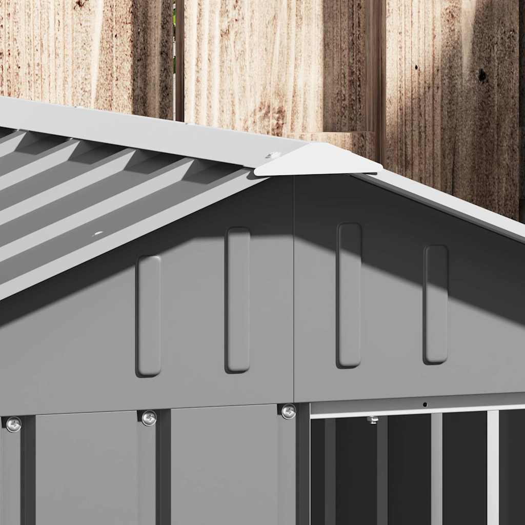 Hundehütte Grau 116,5x153x81,5 cm Verzinkter Stahl