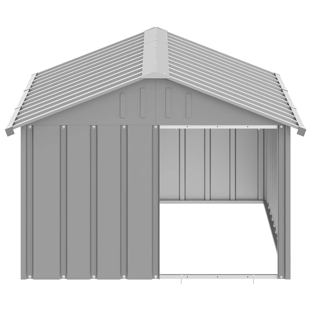 Hundehütte Grau 116,5x153x81,5 cm Verzinkter Stahl