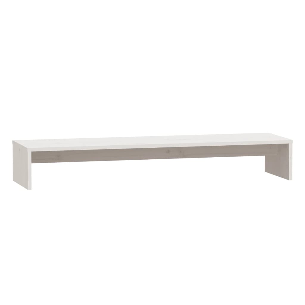 Support d'écran blanc 100x27x15 cm pin massif