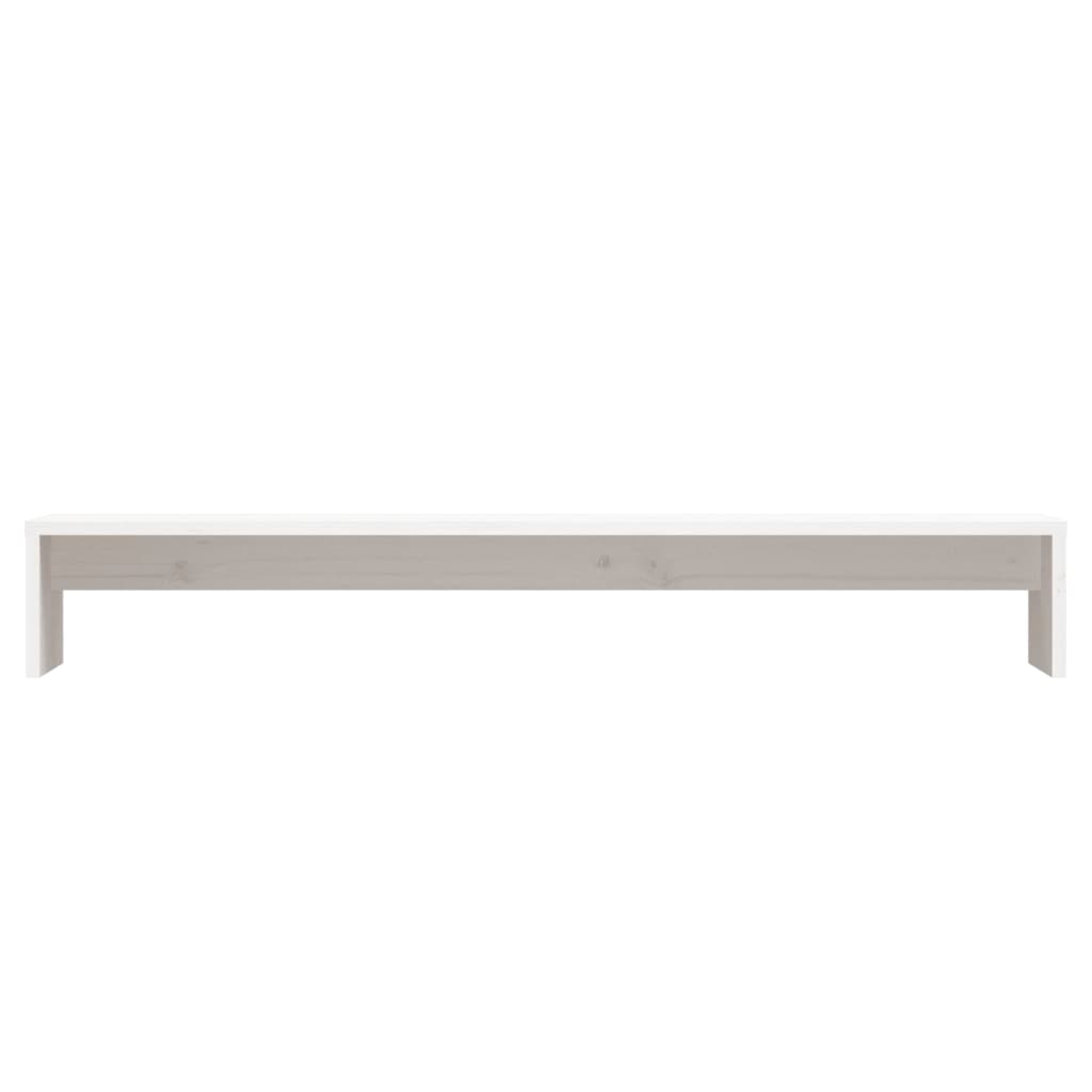 Support d'écran blanc 100x27x15 cm pin massif