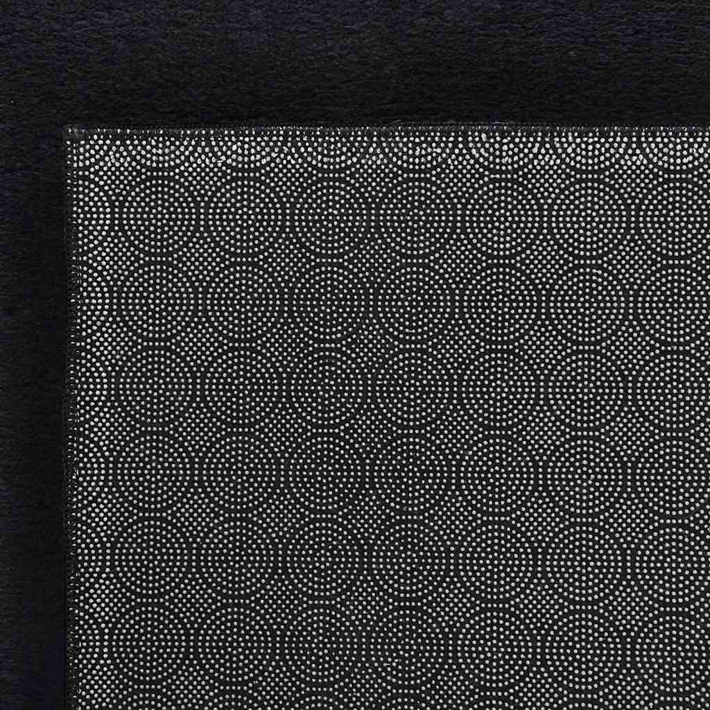 Washable Fluffy Low Pile Rug 160x230 Non-Slip Black