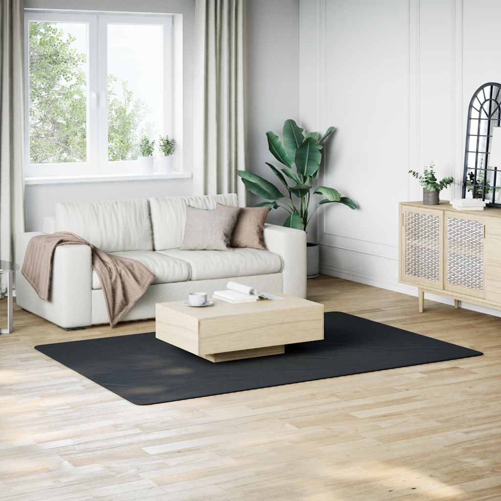 Washable Fluffy Low Pile Rug 160x230 Non-Slip Black